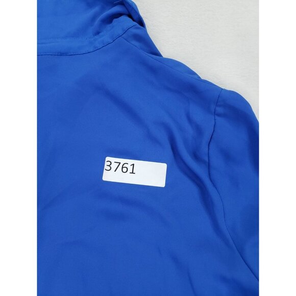 My Collection Top Women Large Blue Button Up Flowy Collar Untucked Layer Office - Picture 9 of 9